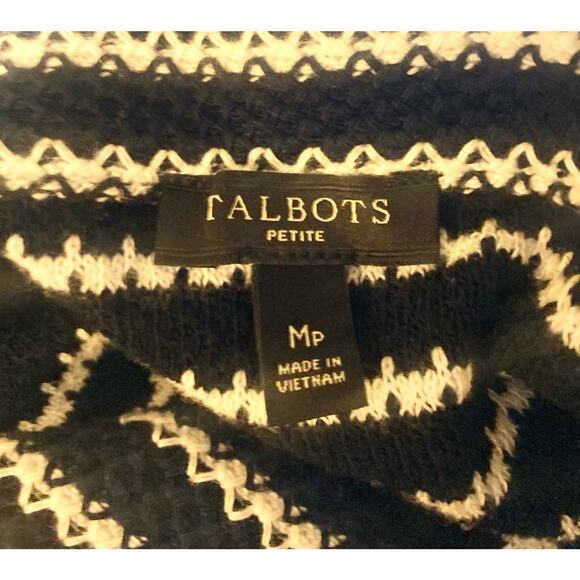 Talbots Women's Knit Sheath Dress Size MP Dark Navy Blue Striped - Picture 12 of 12
